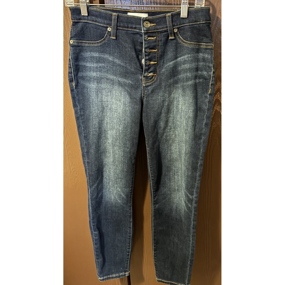 LILA RYAN Dark Blue Skinny Jeans 29 Button Fly